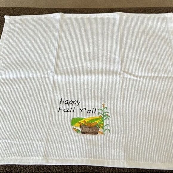 Custom Embroidered Cotton Barmop (2) Towels  “Happy Fall Y’all” “Fall in Love” - Picture 13 of 14